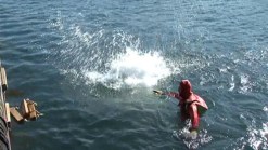 Fishing boat crew train for a Sea Rescue