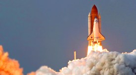 Endeavour Shuttle Approaches Space Station