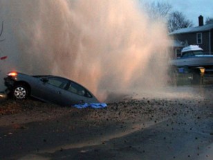 Lucky Driver Rescued Just Before Car Sinks