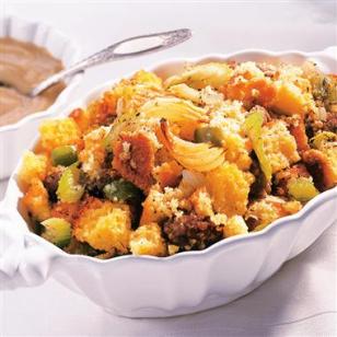 “Old School” French Bread, Apple, Sausage and Sage Stuffing