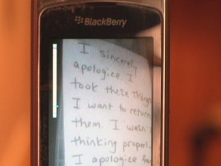 Burglars Say Sorry