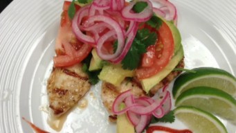 Grilled Spicy Chicken with Avocado, Tomato, Red Onion and Cilantro
