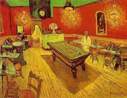 Vincent Van Gogh's "The Night Café" shows a place where one "can ruin oneself, go mad or commit a crime."