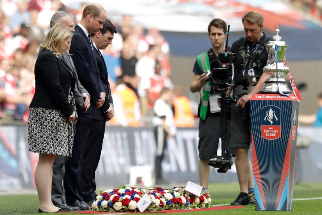 Soccer fans pour into London's Wembley Stadium