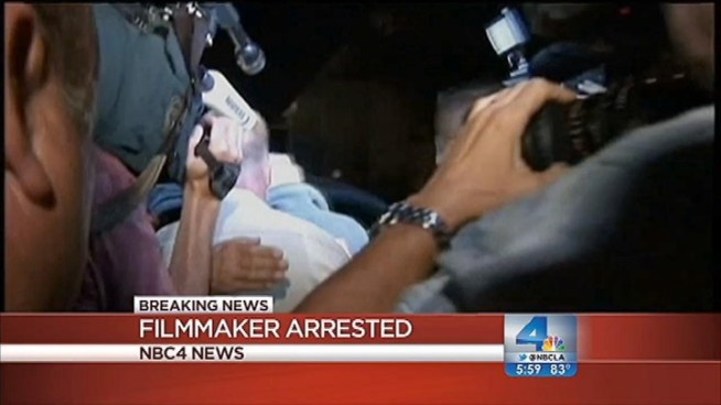 The filmmaker thought to be behind the anti-Islam movie blamed for setting off violence in the Muslim world was arrested on Thursday, accused of violating terms of his probation stemming from a bank fraud conviction. In court, the filmmaker's murky identity was revealed. Michelle Valles reports for the NBC4 News at 6 p.m. on Sept. 27, 2012.