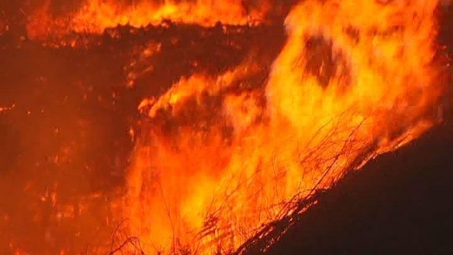A large brush fire brought Metro-North and Amtrak service to a standstill on Monday evening in Milford.  It took crews several hours to get under control.