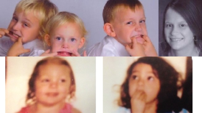 Police are looking for five missing children from two separate families.