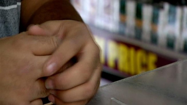 A store clerk in New Haven was shot in the chest on Saturday night when two masked men entered his store and demanded money.