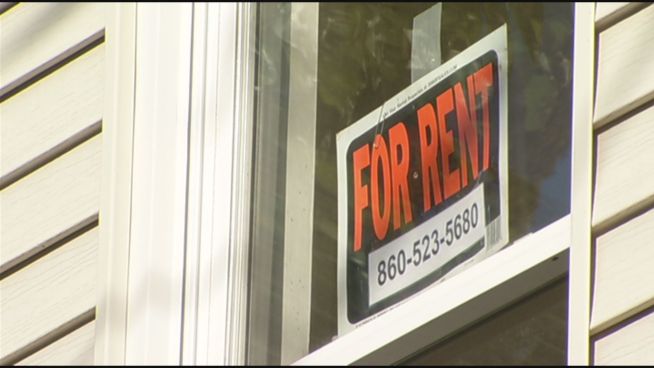 Hundreds of people gathered on Wednesday night at New Britain City Hall to protest new fees for landlords.