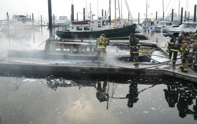 Brand New Boat Bursts into Flames