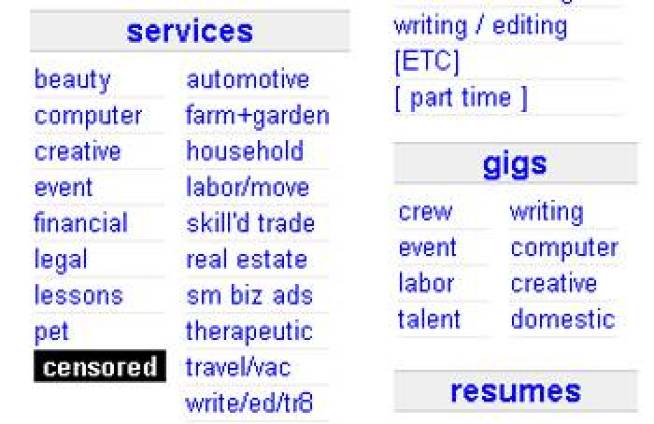 Craigslist Removes Adult Services Section