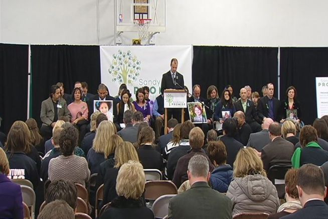 Its one month since the tragedy in Newtown, victims group gathered to honor and call for change