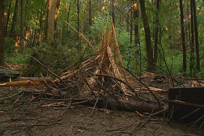 A woman is in the hospital with serious burns after being struck by lightning at Odetah Campground in Bozrah.