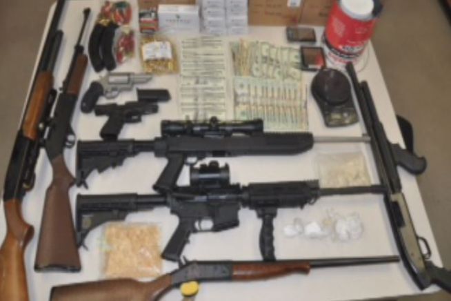 Authorities responded to a routine medical call on Thursday and ended up seizing drugs, guns, cash, and much more.
