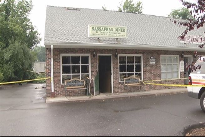 Fire ripped through the Sassafras Diner in Huntington Plaza just after 11 p.m.. on Thursday, according to Shelton fire officials.