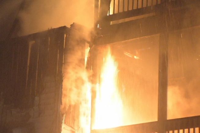 A fire destroyed an apartment building on Capen Street this morning, now half a dozen families are without a home.