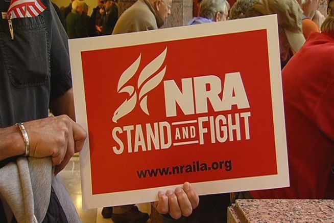 Gun rights advocates, including the state's gun manufacturers filled the halls of the Legislative Office Building on Monday.