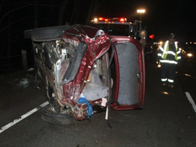 Fiery Crash Closes Merritt