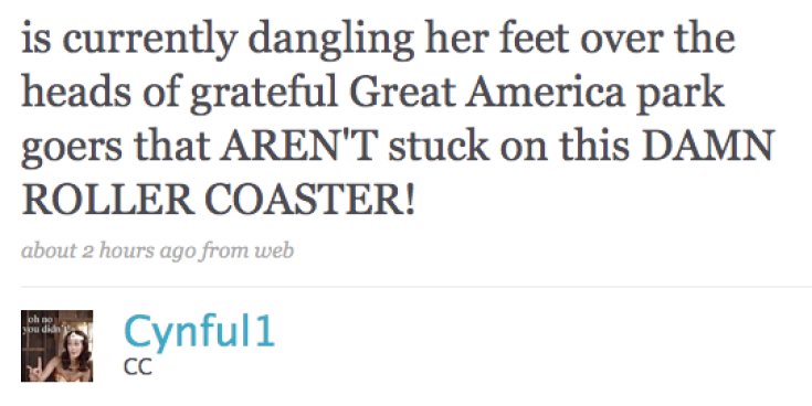 Did Roller-Coaster Rider Tweet Away the Pain?