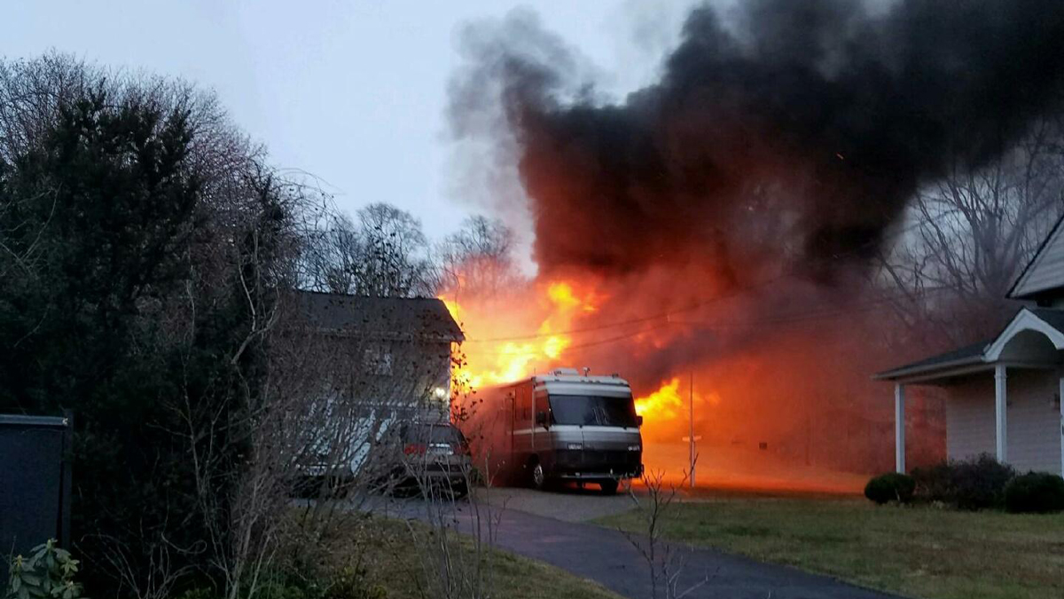 Garage, Vehicles Destroyed by Fire in East Lyme