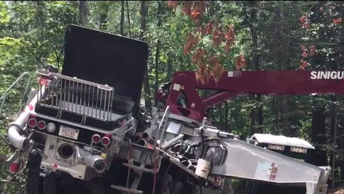 Person Trapped Under Concrete Equipment in Goshen