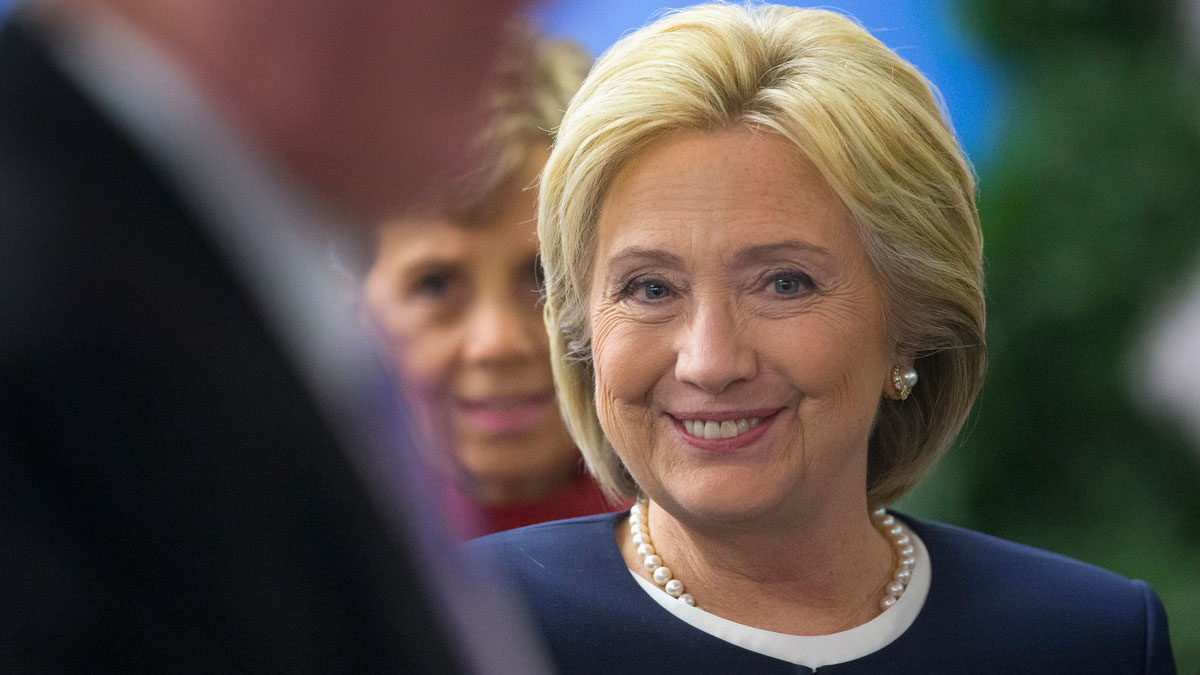 Clinton Supporters Plant Signs