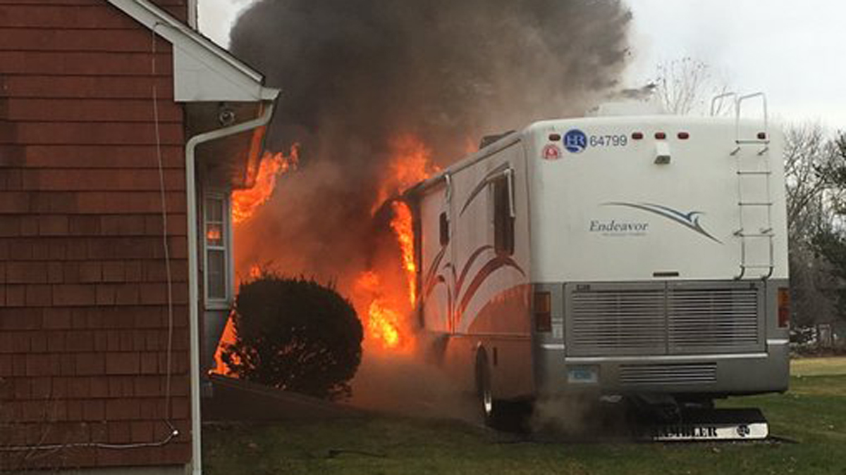 Home Damaged, RV Destroyed in Moosup Fire
