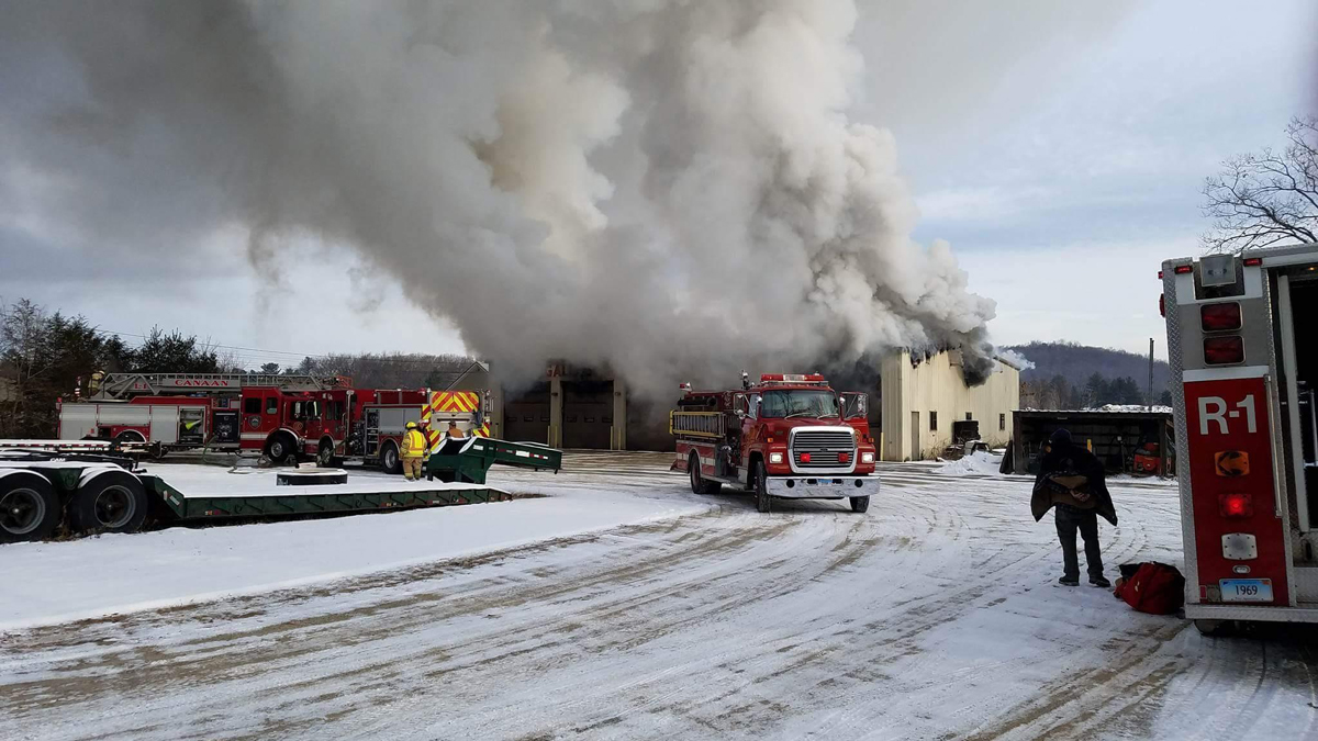 North Canaan Construction Company Ravaged by Fire