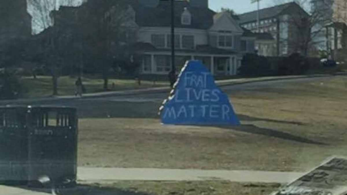 'Frat Lives Matter' Painted on UConn Spirit Rock
