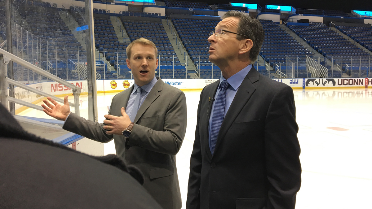 Malloy Tours XL Center; Renews Call for $250M Investment