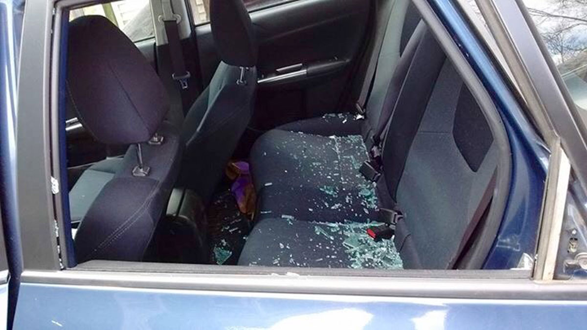 Vandals Smashing Car Windows Along Street In Naugatuck