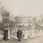 Nurses marched in support of the suffrage movement, March 3, 1913, near Capitol Hill, Washington, D.C. A century later, women would once more find themselves on the street to march against anti-women policies.