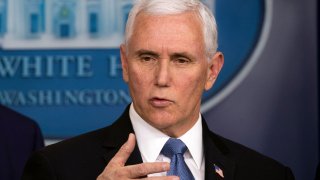 Vice President Mike Pence speaks during a news conference