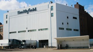 FILE - This April 8, 2020, file photo shows the Smithfield pork processing plant in Sioux Falls, S.D., where health officials reported dozens of employees have confirmed cases of the coronavirus infection.