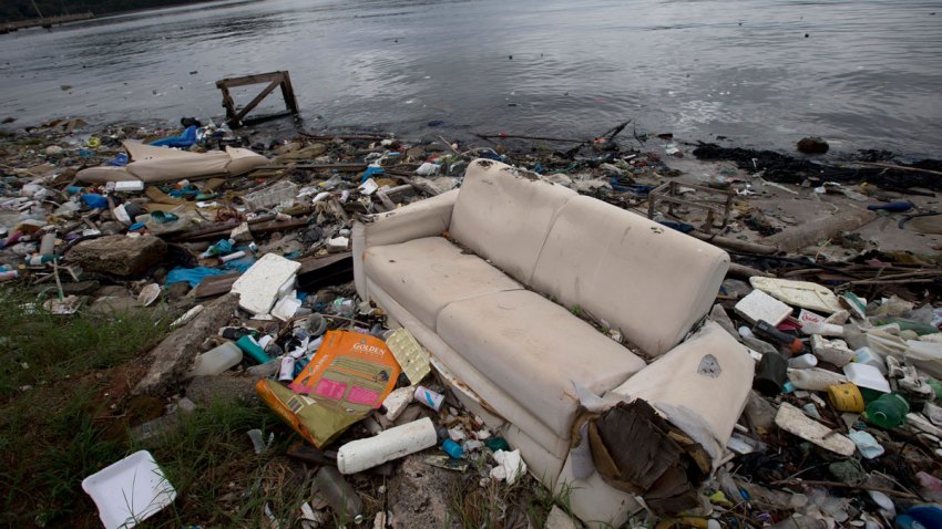 APTOPIX Brazil Dirty Water Art