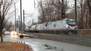 Amtrak Acela train stopped in Old Saybrook