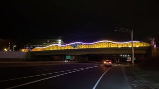 Bee Hive Bridge in Purple and Gold