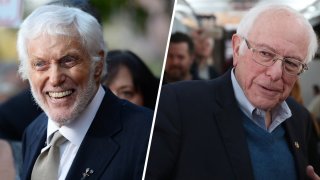 (left) Dick Van Dyke and Bernie Sanders (right)