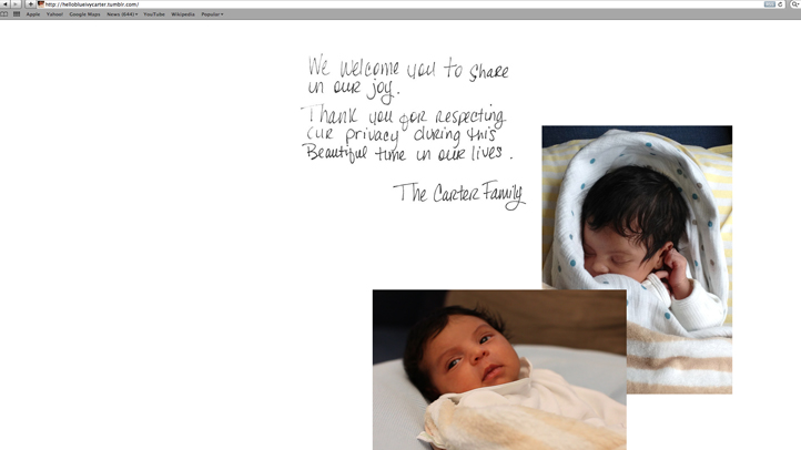 Blue Ivy Carter first photos