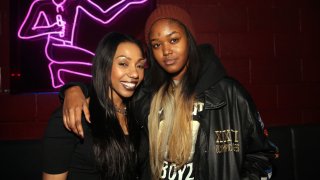 In this Jan. 21, 2015, file photo, Rox Brown (left) and Chynna Rogers attend Santos Party House in New York City.