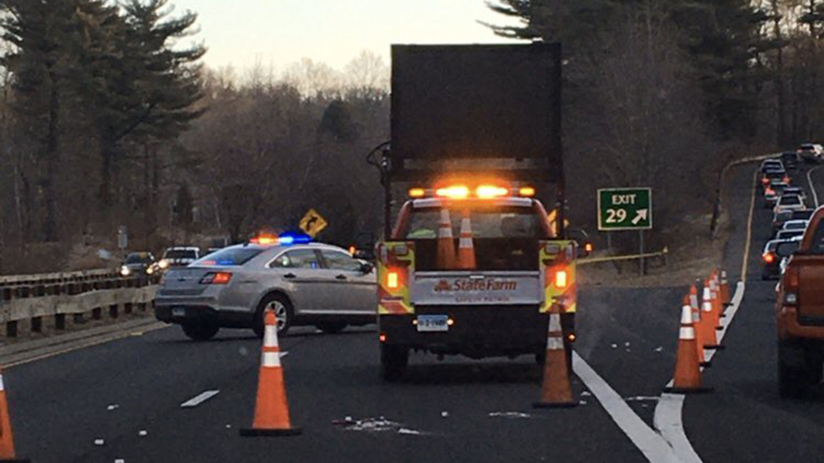 Tractor Trailer Crash Closed Northbound Side of Merritt Parkway in