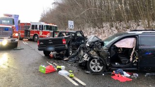 Car crash on Route 4 in Burlington