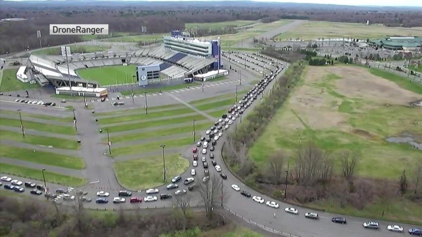DroneRanger Captures Long Lines at Foodshare Distribution Site at Rentschler Field