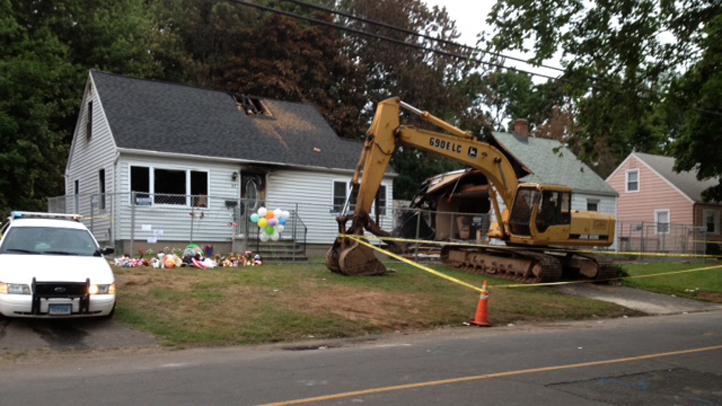 East Haven plane crash demolition