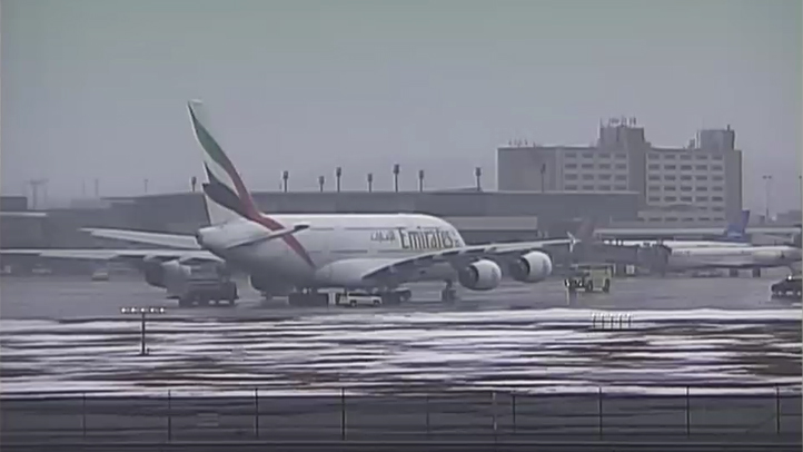 Emirates A380 at Bradley