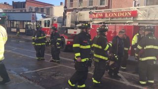 Firefighters at scene of fire in New London