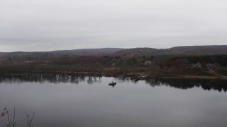 LYME, CT – NOVEMBER 15: The Selden III Ferry travels the short distance on the Connecticut River between the towns of Chester and the village of Hadlyme (in the town of Lyme, Connecticut) November 15, 2010 in Lyme, Connecticut.