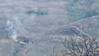 General view of the scene of the helicopter crash on Jan. 26, 2020, in Los Angeles, that left nine dead, including Kobe Bryant and his daughter, Gianna.