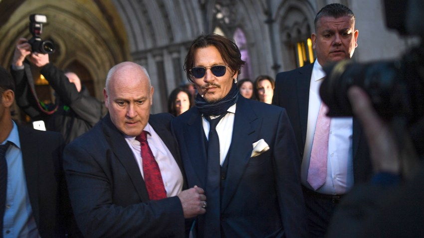 Johnny Depp is seen leaving the Royal Courts of Justice on February 26, 2020 in London, England.