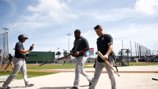 new york yankees during batting practice